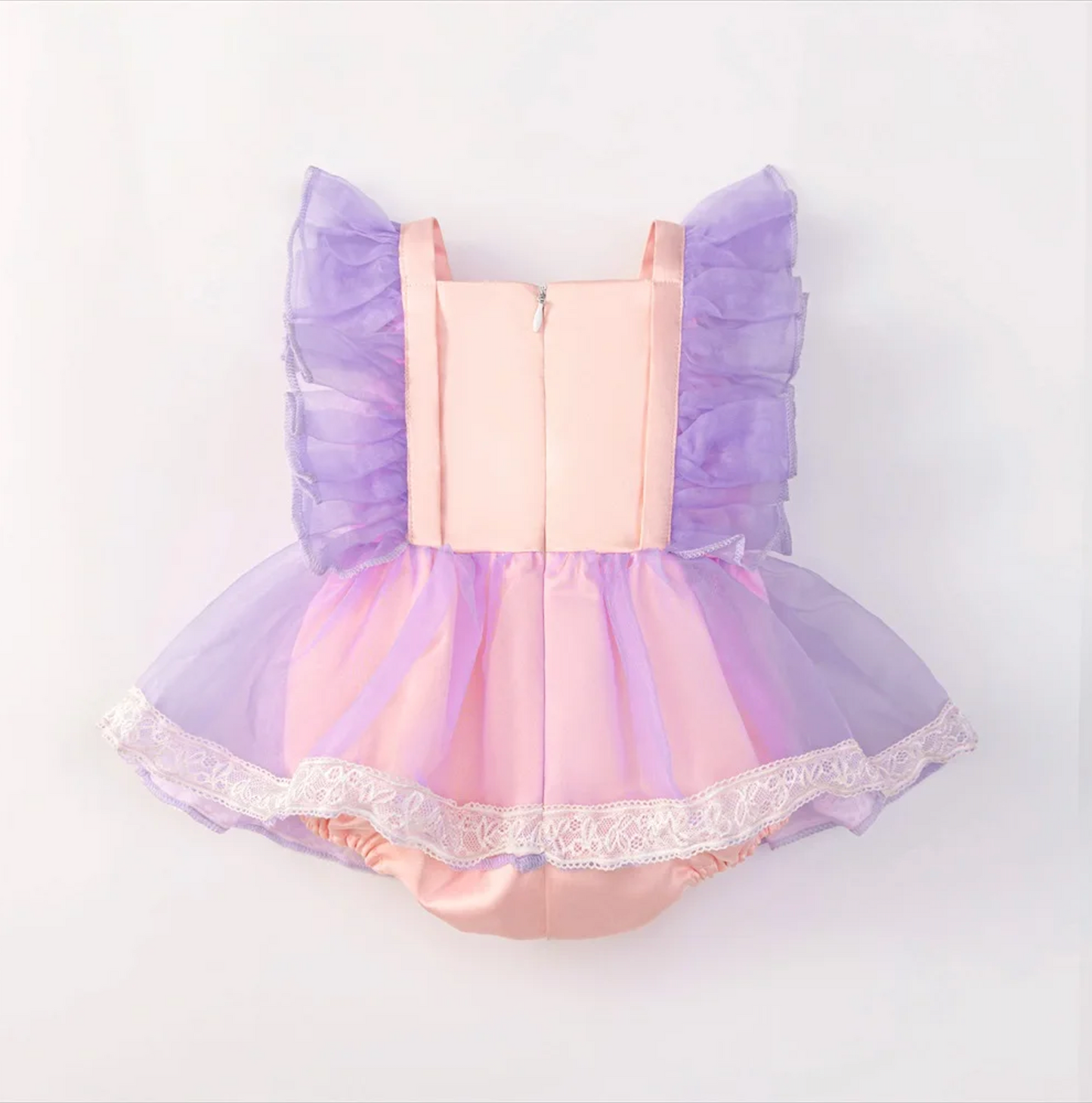 Baby Girl Princess Romper – Lavender & Pink